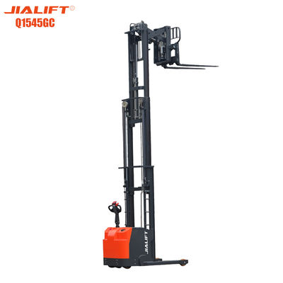 جودة  UL Electric Reach Walkie Stacker Standing On 1500kg Lifting Height 4500mm مصنع